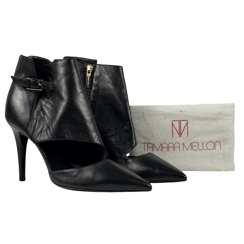 TAMARA MELLON Black Buckle Detail Pointed Toe Heels UK 5 EU 38 👠