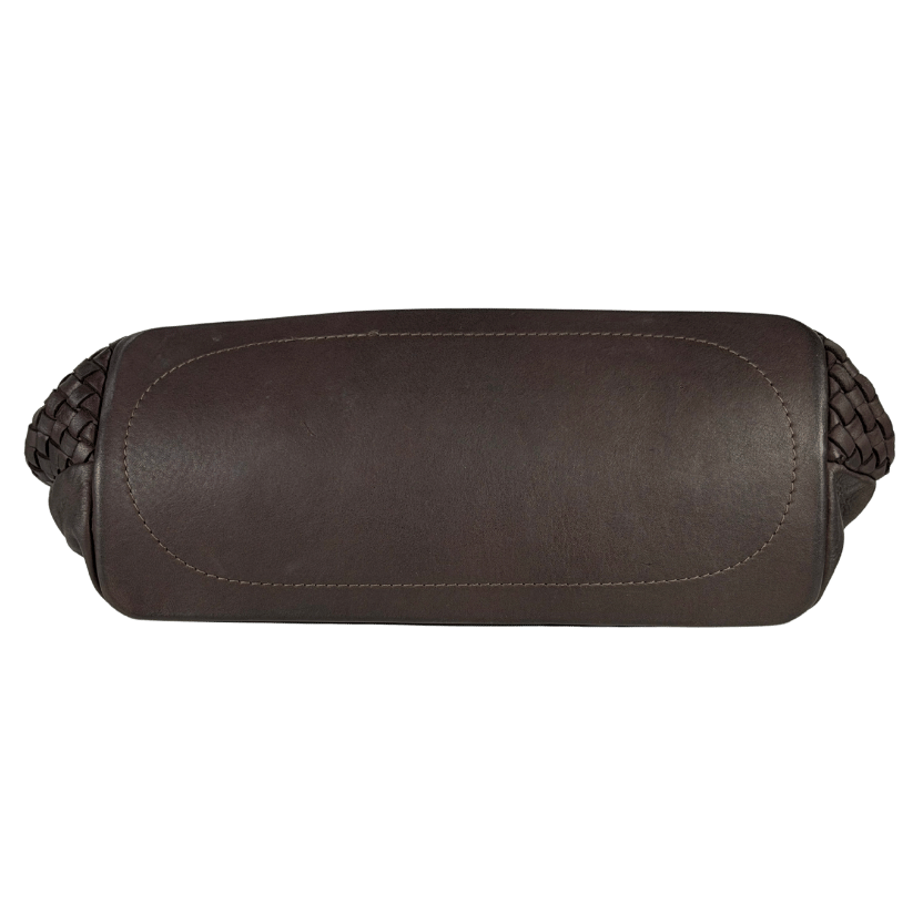 BORSE IN PELLE Brown Italian Leather Woven Handbag