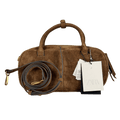 ZARA Brown Mini Split Suede Bowling Bag One Size