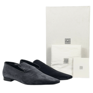 TOTEME Dark Grey The Venetian Suede Loafers UK 5 EU 38