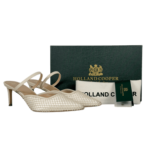 HOLLAND COOPER Cream Wear All Day Vienna Pearl Heel Champagne Pearl UK 8 EU 41