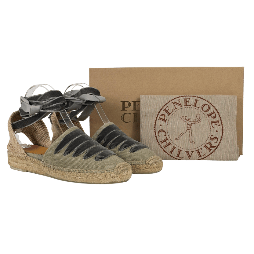 Penelope Chilvers Green Low Valenciana Dali Espadrille UK 7 EU 40