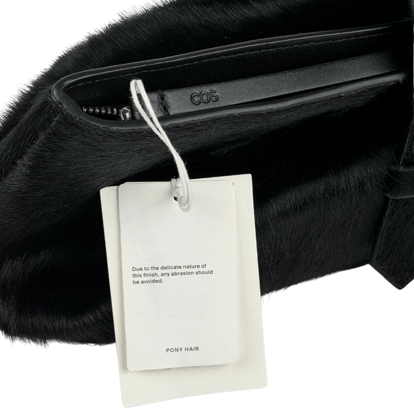 COS Black Belted Clutch Bag - Pony Hair-effect Leather