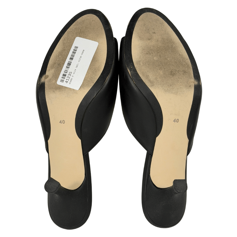 AGE OF INNOCENCE Felicity Leather Black Mules UK 7 EU 40