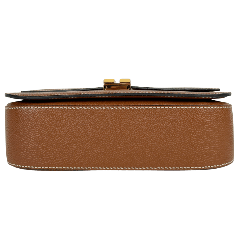 DEMELLIER LONDON The Vancouver Leather Handbag - Tan Brown Small Grain Ecru Stitching