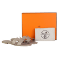 Hermès Beige Iconic Etoupe Epsom Leather Oran 'H' Sandals UK 6.5 EU 39.5 👠