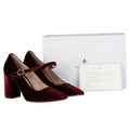 TUCKERNUCK Oxblood Velvet Julia Mary Jane Heels US9.5 UK 7.5 EU 40.5 👠