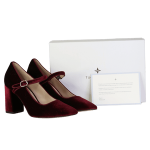 TUCKERNUCK Oxblood Velvet Julia Mary Jane Heels US9.5 UK 7.5 EU 40.5