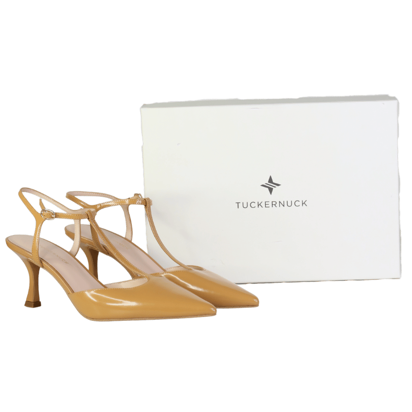 Tuckernuck Beige Margot Tan Leather Heels UK 8 EU 41 👠