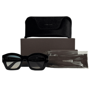 TOM FORD Guilliana Tf1083 01p Shiny Black Cat Eye Sunglasses In Case & Box