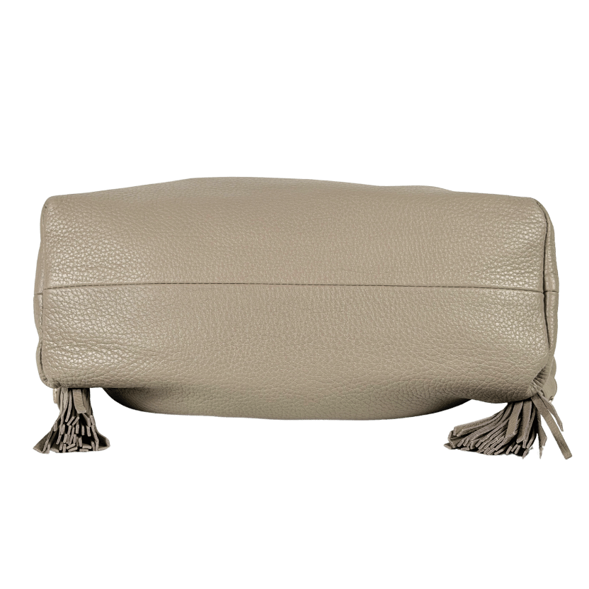 ASPINAL OF LONDON Beige Soho Large Crossbody Pebbled Leather Pouch Bag