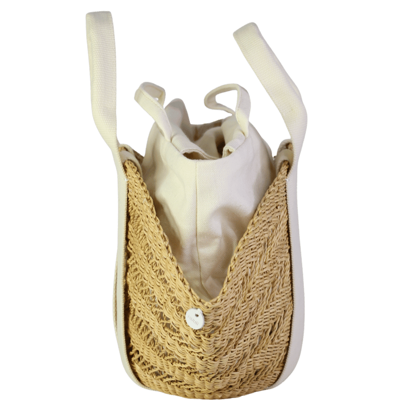 muun Cream Small Straw Sophie Tote Bag One Size