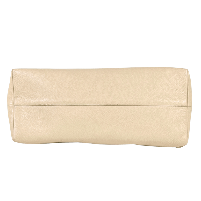 Arket Cream Leather Shoulder Bag One Size