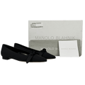 MANOLO BLAHNIK Black Pairo Silk Bow Detail Pointed Ballet Flats UK 2 EU 35 👠