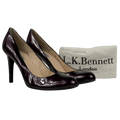 L.K.Bennett Purple Dark Aubergine Patent Mid-heel Pumps UK 5.5 EU 38.5 👠
