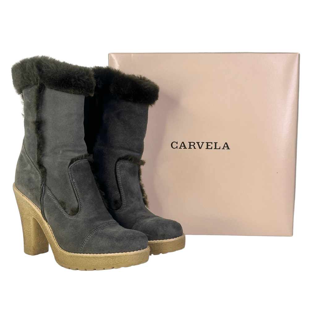Carvela Grey Stuart Suede Boots UK 4 EU 37 👠