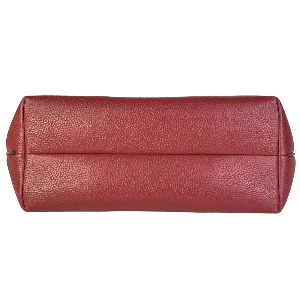 Aspinal Of London Red Burgundy Pebbled Leather Large Tote Bag One Size