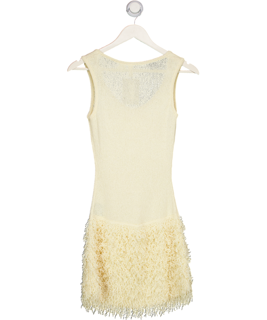 H&M Yellow Fringed Knitted Dress UK XS