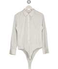 Avirate White Fitte Shirt Bodysuit UK M