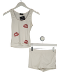 White Fox White Pepper You In Kisses Tank Top And Shorts Set UK S