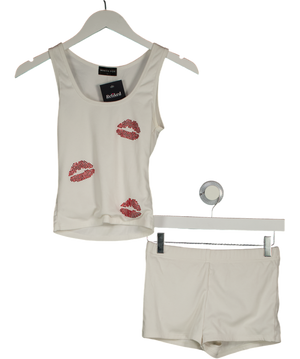 White Fox White Pepper You In Kisses Tank Top And Shorts Set UK S