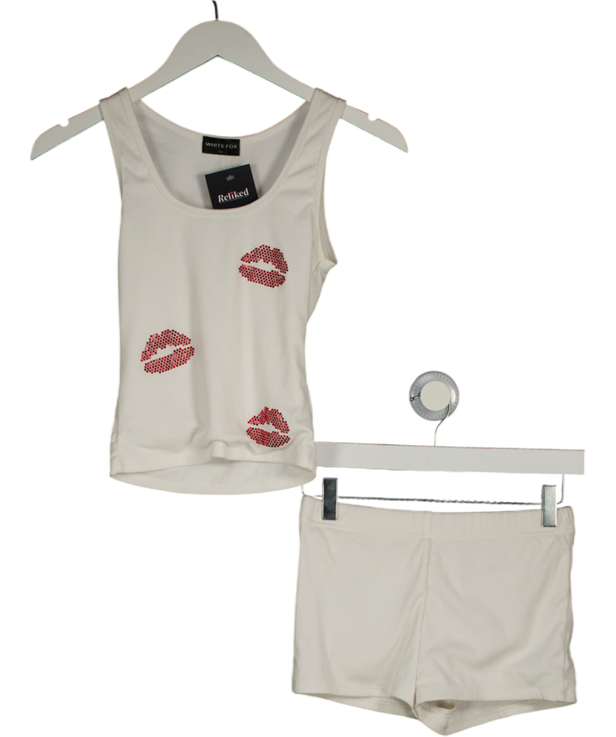 White Fox White Pepper You In Kisses Tank Top And Shorts Set UK S