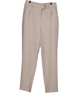 4th & RECKLESS Beige Grey Pleated Tapered Tailored Trousers UK 8
