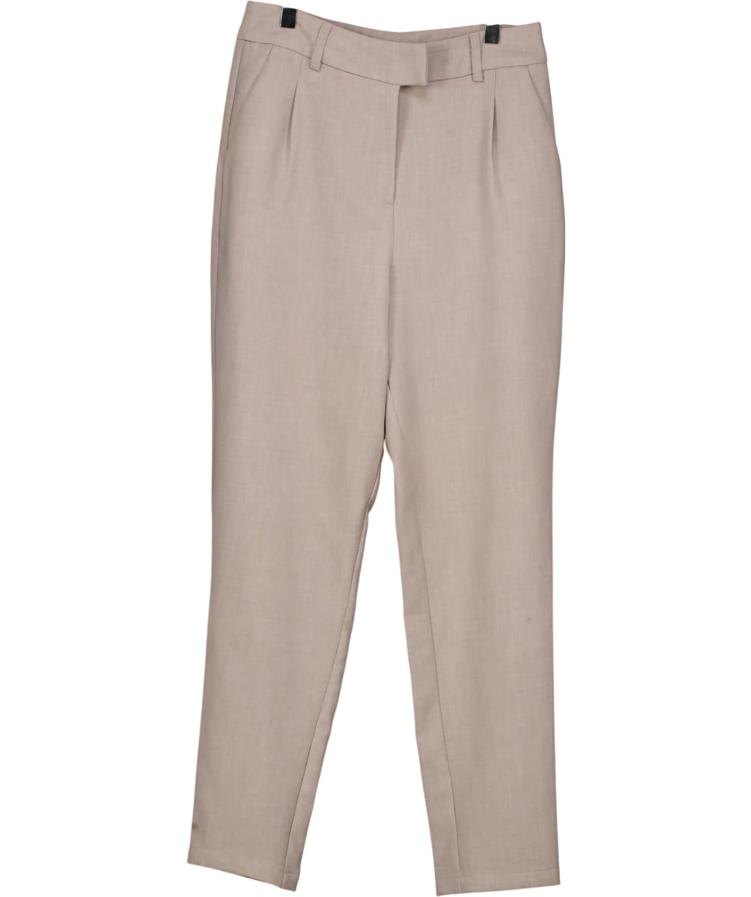 4th & RECKLESS Beige Grey Pleated Tapered Tailored Trousers UK 8