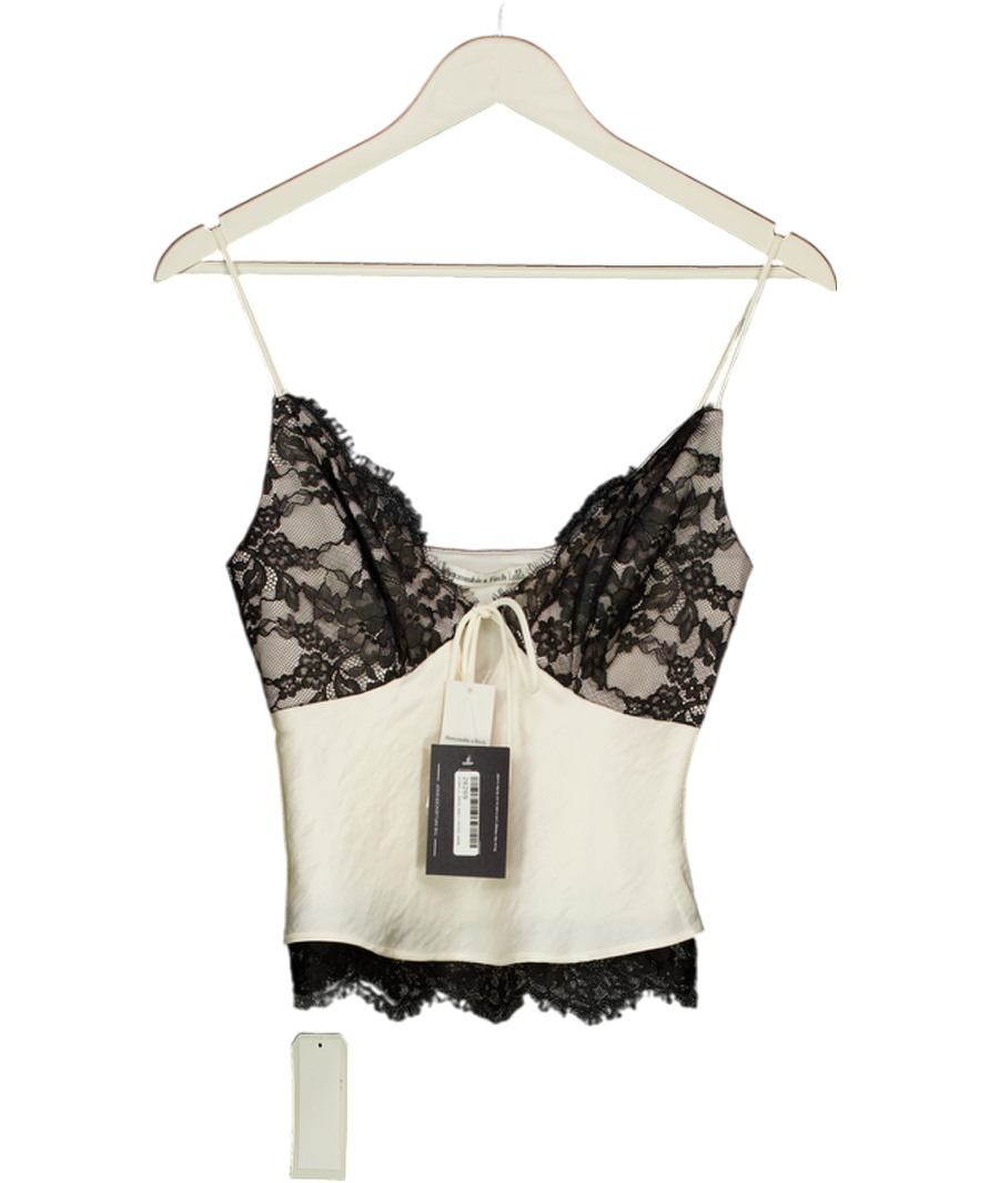 Abercrombie & Fitch Cream The A&f Bella Tie-front Cami Top UK XS