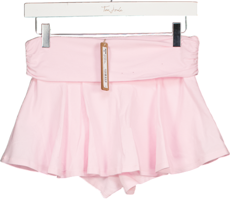 SKIMS Pink Cotton Jersey Foldover Mini Skort UK XS