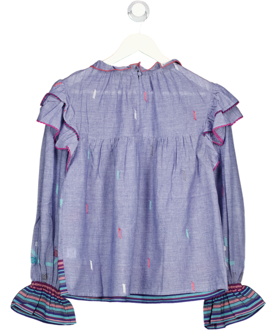 CONDITIONS APPLY Kayla Blue Chambray Handwoven Blouse UK L