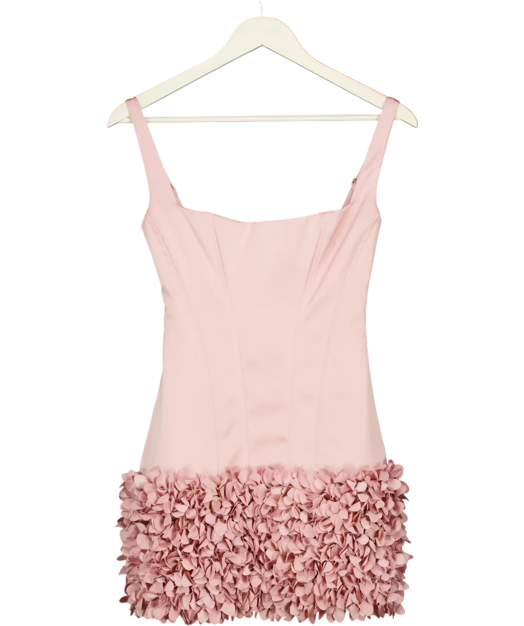 Oh Polly Zelia Satin Mini Dress In Blush Pink UK 6