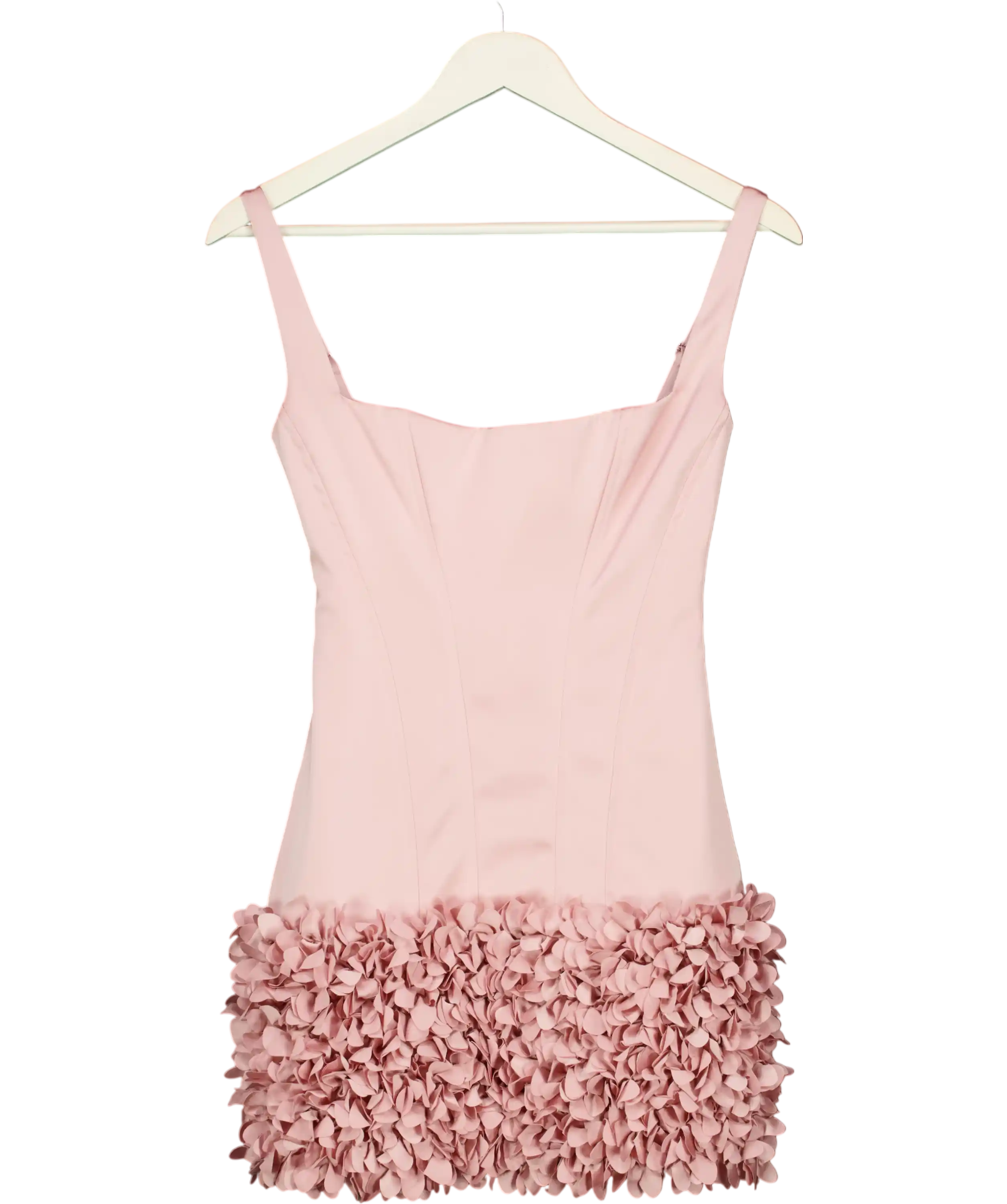 Oh Polly Zelia Satin Mini Dress In Blush Pink UK 6