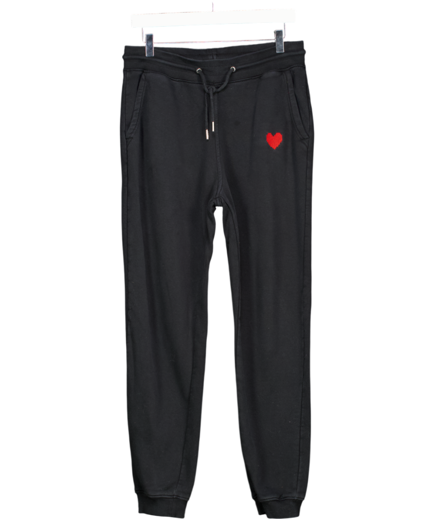 Made with love by Tom Daley Black Red Heart Embrioderd Joggers UK M