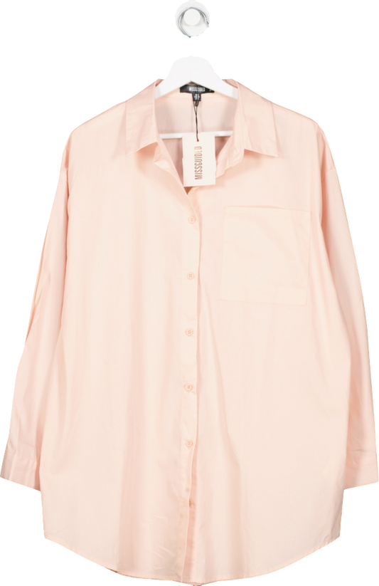 Missguided Pink Extreme Oversized Poplin Pastel Shirt UK 8