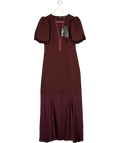MINT VELVET. Limited Edition Plum Purple Sheer Hem Maxi Dress UK 8