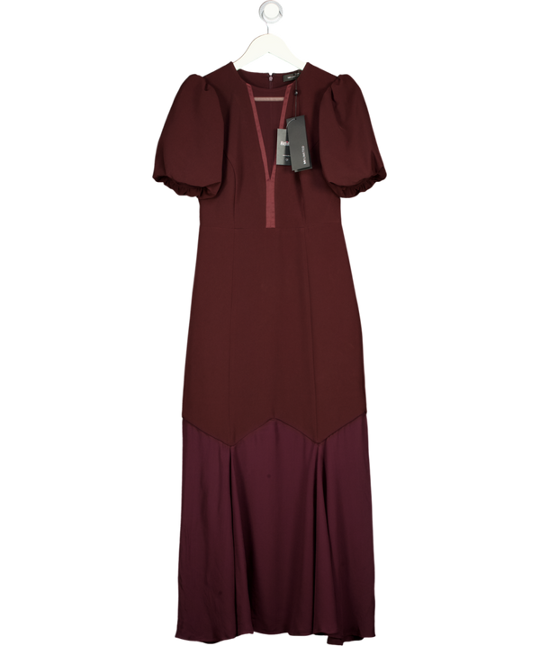 MINT VELVET. Limited Edition Plum Purple Sheer Hem Maxi Dress UK 8