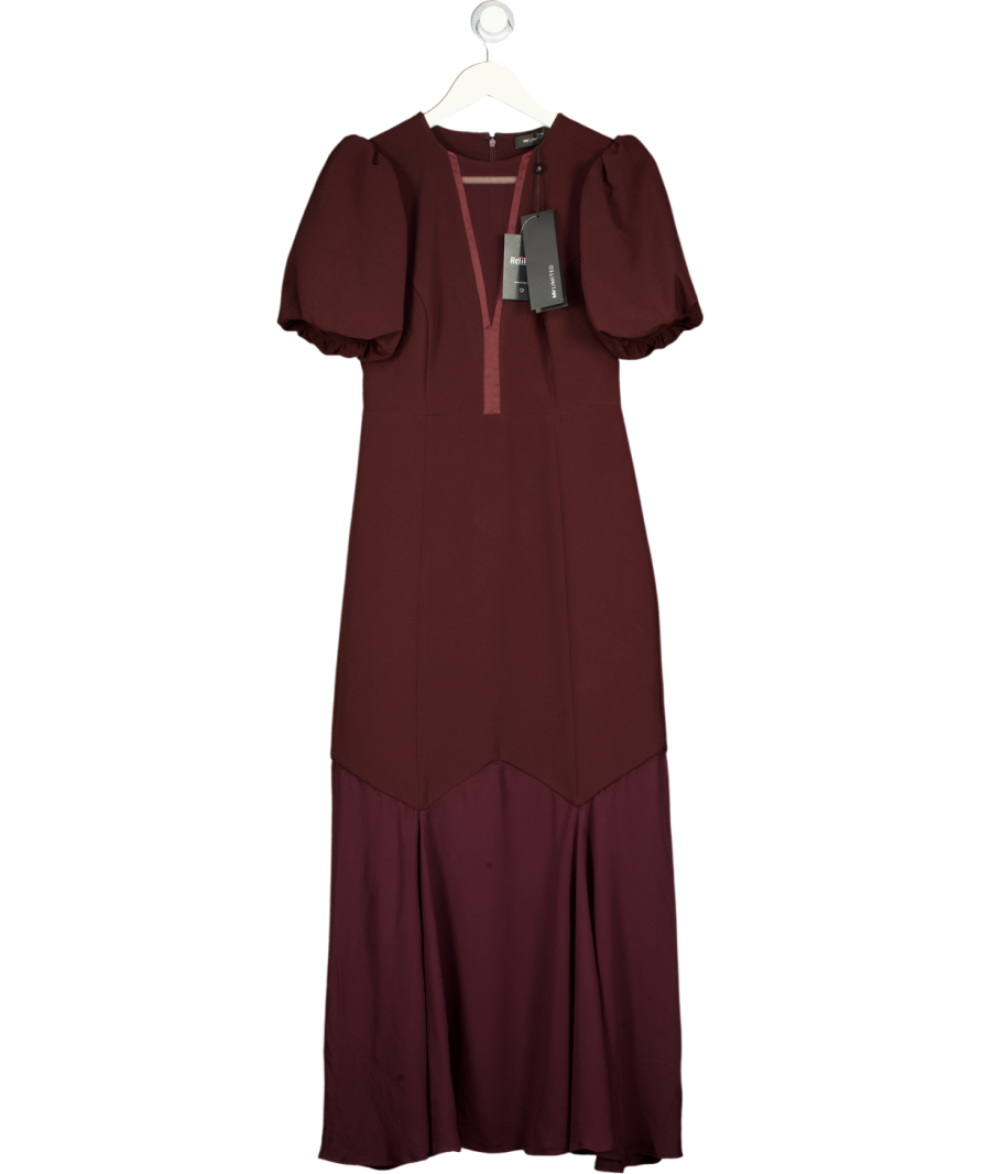 MINT VELVET. Limited Edition Plum Purple Sheer Hem Maxi Dress UK 8