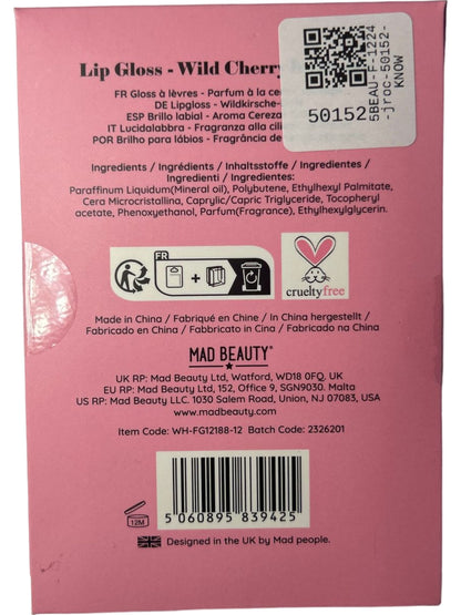 MAD Beauty Pink Wild at Heart Lip Gloss Sealed 10ml