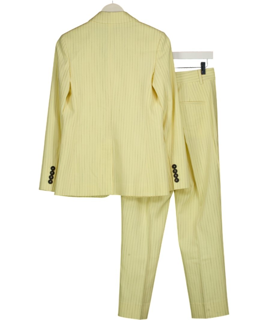 ME + EM 2-piece Fresh Lemon Yellow Pinstripe Blazer (uk 6) & Slim Crop Trouser Set UK 8