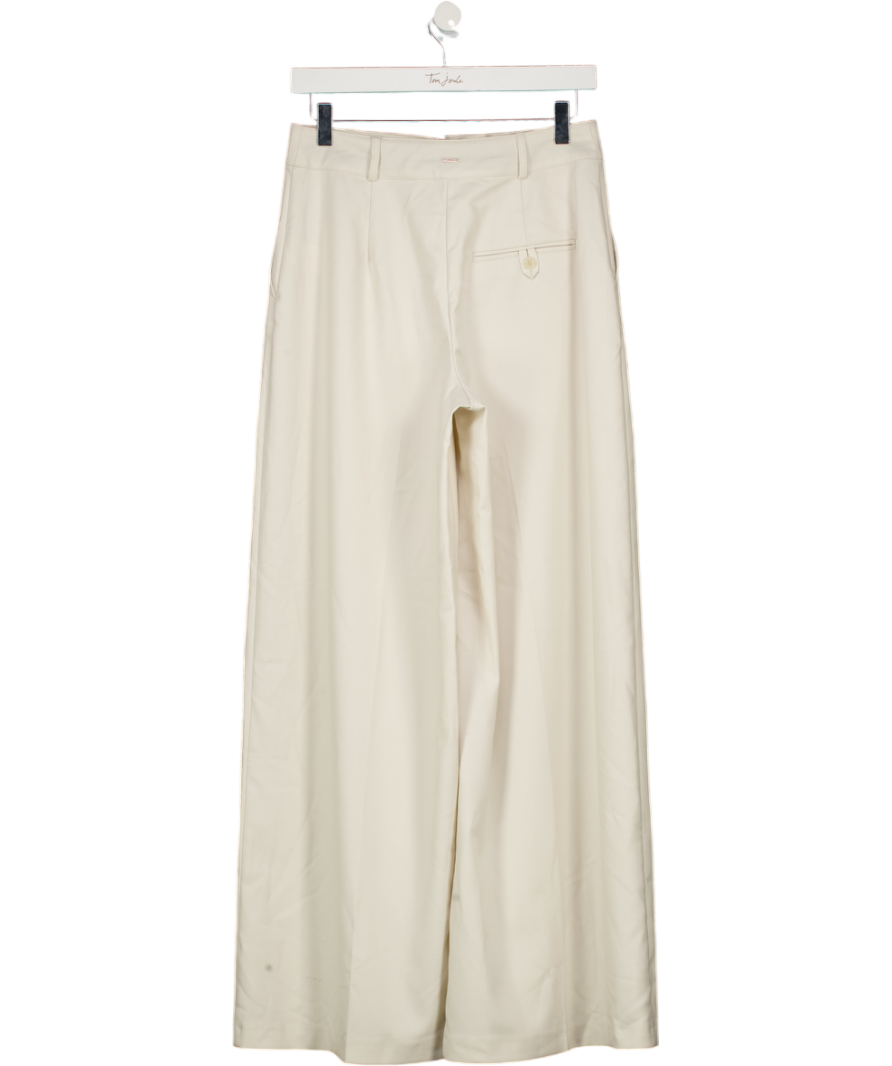 Lounge Underwear Cream Seam Detail Wide Leg Trousers UK XS