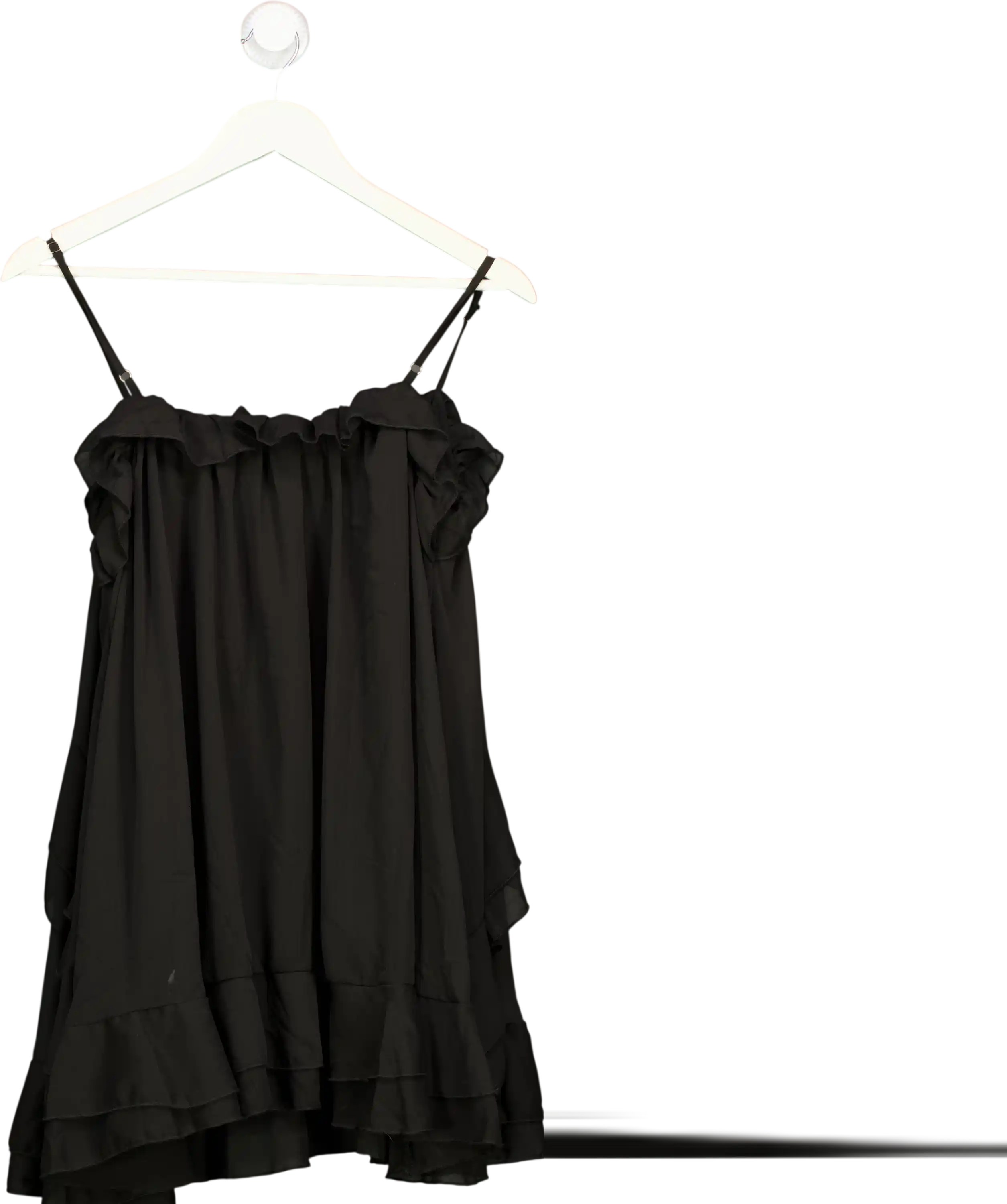 Urban Outfitters Black Lioness Ethereal Ruffle Cami Mini Dress UK S