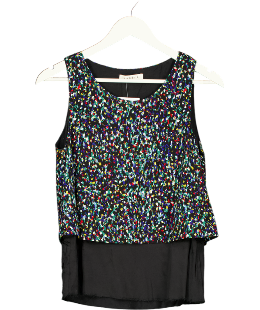 Sandro Multicoloured Layered Sleeveless Print Top UK 8