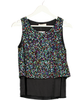 Sandro Multicoloured Layered Sleeveless Print Top UK 8