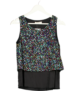 Sandro Multicoloured Layered Sleeveless Print Top UK 8