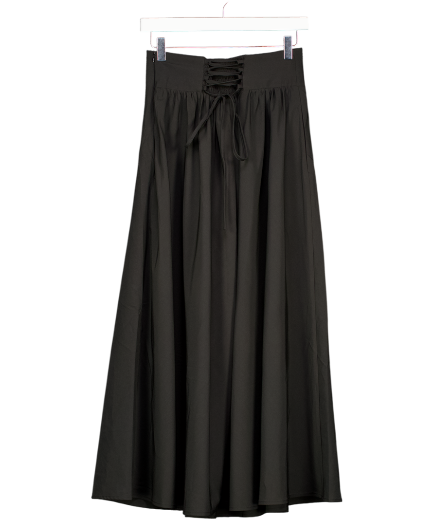 Scarlet Darkness Black Vintage Renaissance Swing Maxi Skirt With Pockets UK S