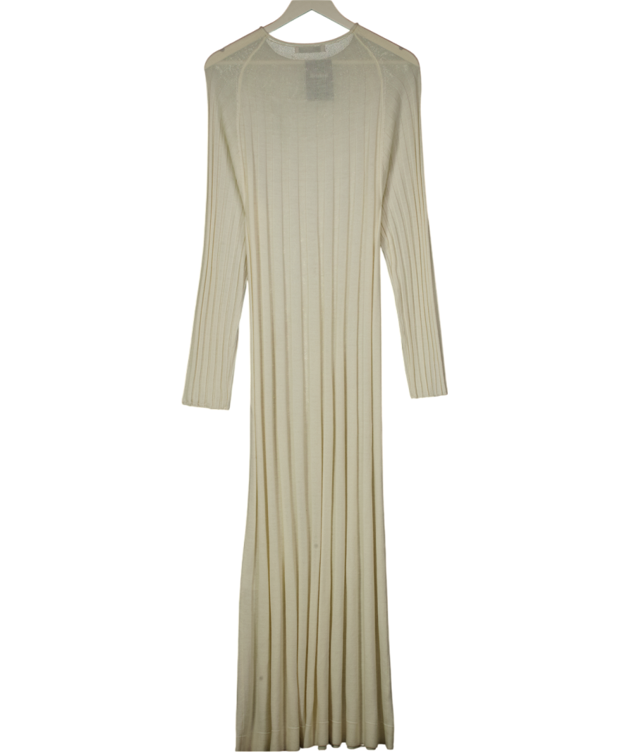 LE17SEPTEMBRE Cream Wool Blend Ribbed-knit Midi Dress Fr38 UK 10