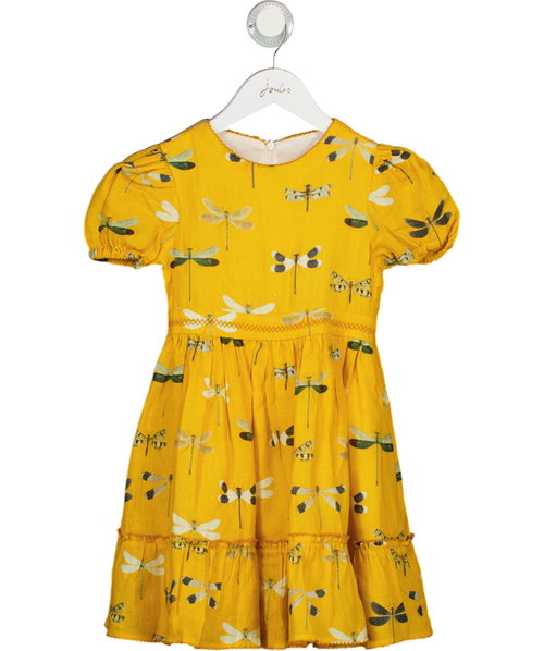 AGUA BENDITA Yellow Girls Linen Dragonfly Print Dress 3 Years