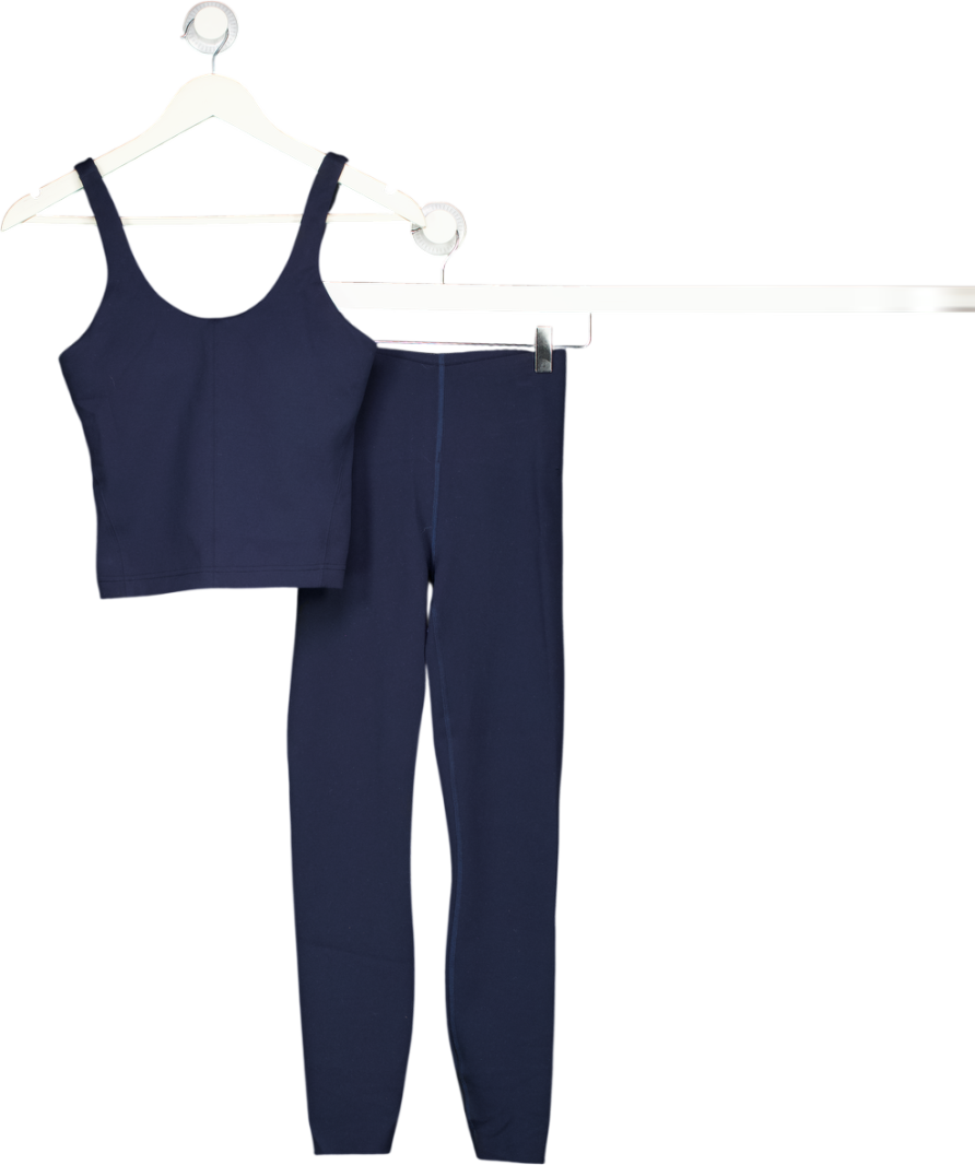 LULULEMON 2-piece Navy Blue Activewear Top (uk 8) And Leggings (uk 6) Set UK XS/S