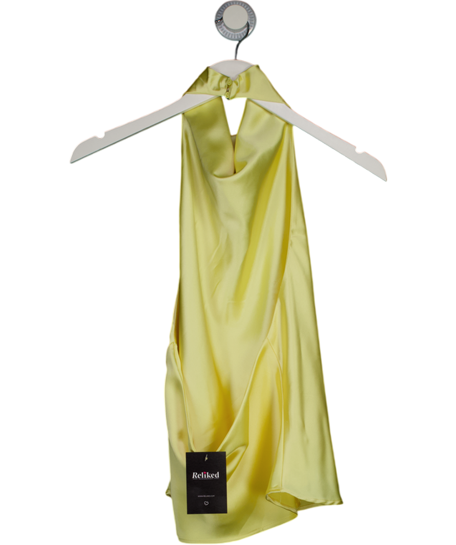 ZARA Yellow Satin Halter Top UK M